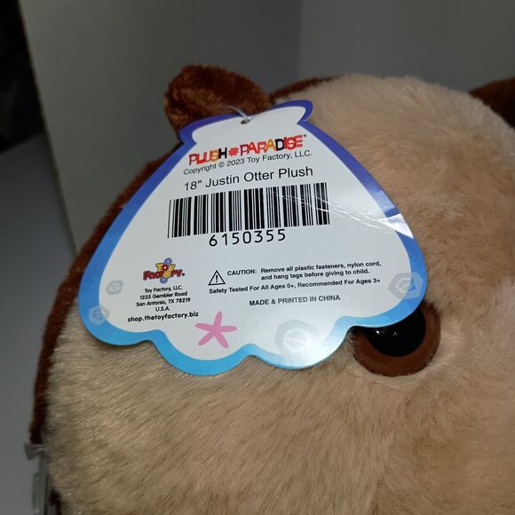 NWT Justin Otter Toy Factory 24" Plush Paradise 2023 Large Brown Stuffed Animal - Picture 8 of 14